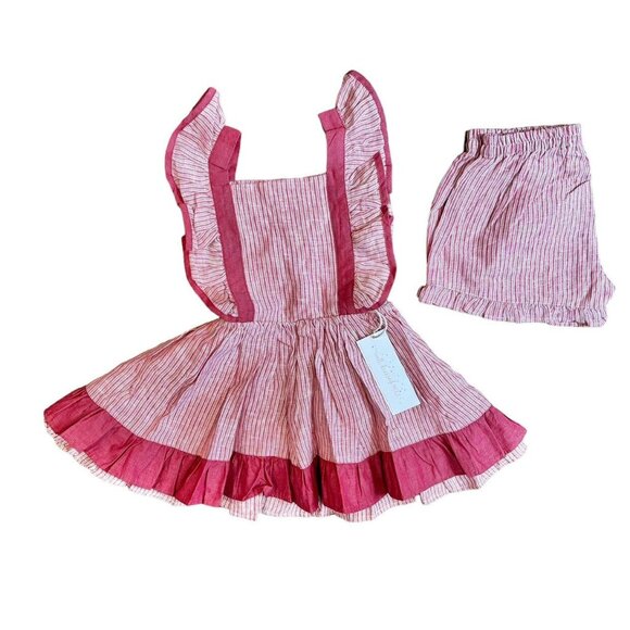 NWT Well Dressed Wolf Linen Stripe Tunic Set 7y